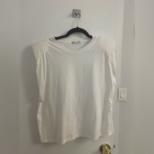 Zara muscle tee with padded shoulders
